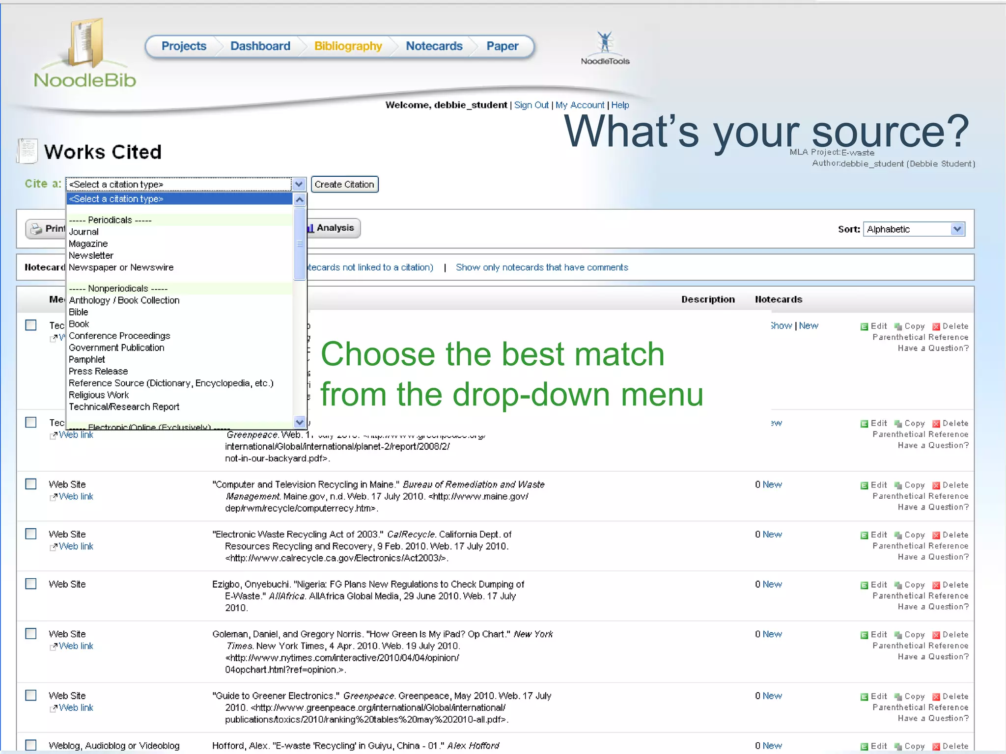 What’s your source?Choose the best matchfrom the drop-down menu