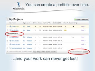 You can create a portfolio over time…




…and your work can never get lost!
 