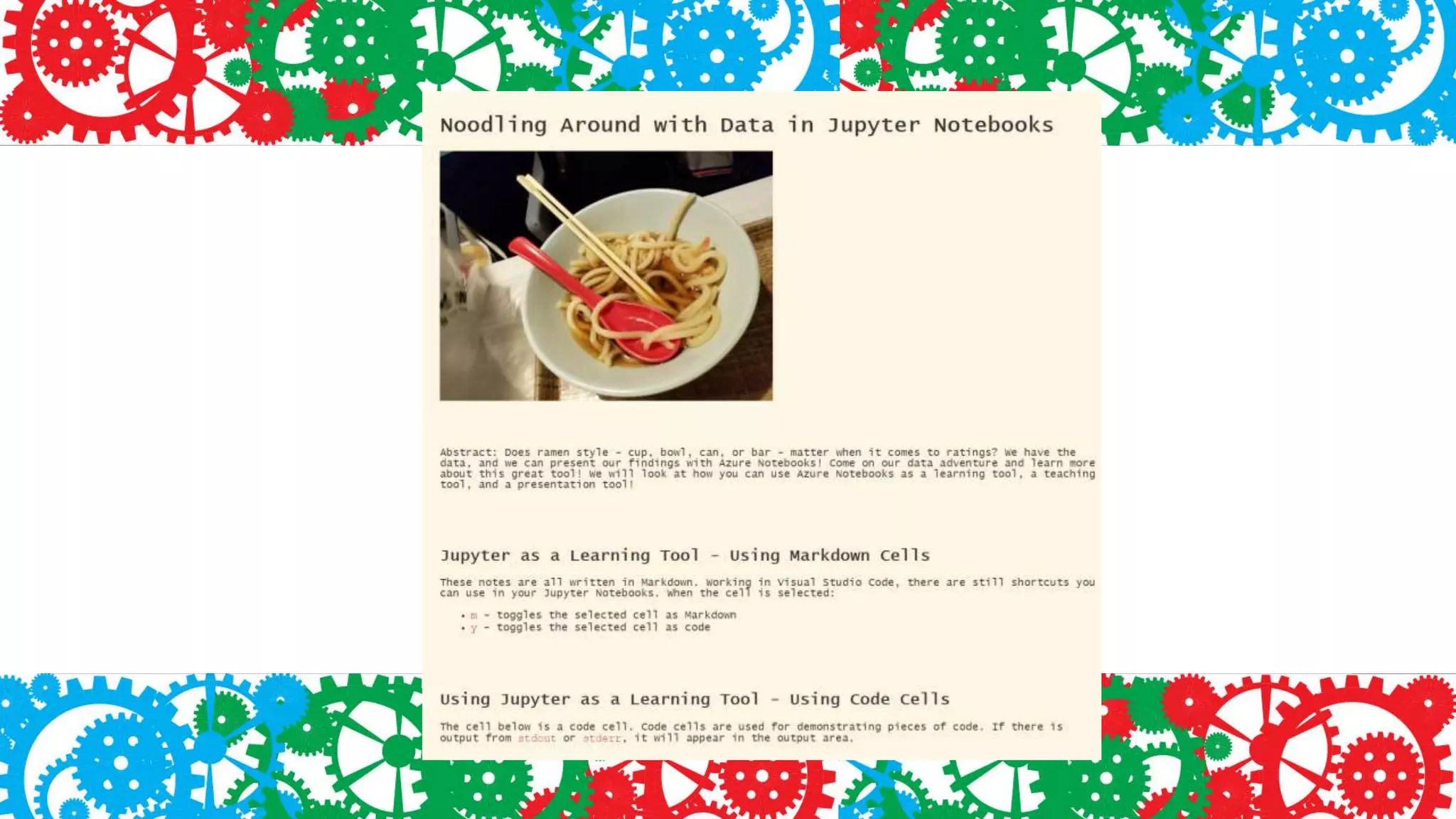 Noodling with Data in Jupyter Notebook
