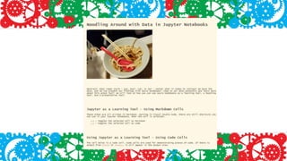 Noodling with Data in Jupyter Notebook