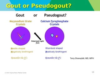 © 2016 Virginia Mason Medical Center
Gout or Pseudogout?
15
Terry Shaneyfelt, MD, MPH
 