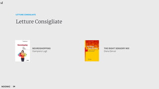 LETTURE CONSIGLIATE
34
Letture Consigliate
NEUROSHOPPING
Giampiero Lugli
THE RIGHT SENSORY MIX
Diana Derval
 