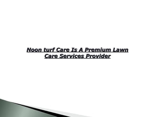 Noon turf Care Is A Premium Lawn Care Services Provider 