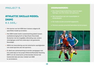 18
Project 9.
Athletic Skills model
(asm)
€ 2.500,-
• Het starten van het ASM door trainers volgens dit
specifieke model o...