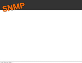 SNMP
Friday, November 26, 2010
 