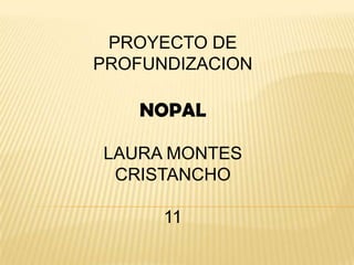 PROYECTO DE
PROFUNDIZACION

    NOPAL

LAURA MONTES
 CRISTANCHO

      11
 