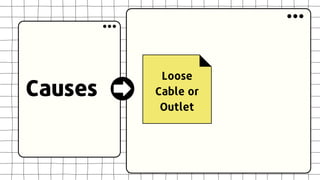Causes
Loose
Cable or
Outlet
 