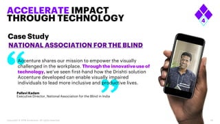Copyright © 2018 Accenture. All rights reserved. 24
ACCELERATE IMPACT
THROUGH TECHNOLOGY
NATIONAL ASSOCIATION FOR THE BLIN...