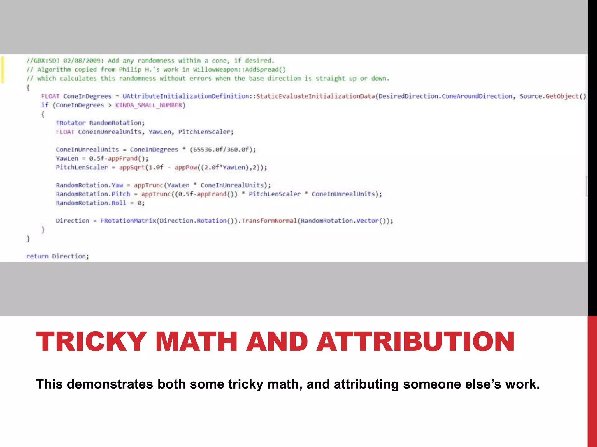 This demonstrates both some tricky math, and attributing someone else’s work.
TRICKY MATH AND ATTRIBUTION
 