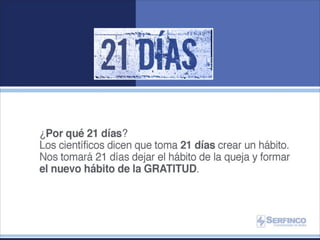 21 DIAS SIN QUEJARSE