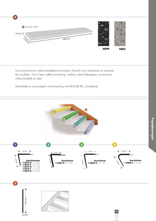 9

9

~10 mm
~1
00

~ 600 mm

m

m

4899

4883

milieuvriendelijk en zeker.

5
4

Trapoplossingen

3

2

1

1

2

3

4
~50 mm

~50 mm

m

Aansluitmaten
5019 A =
5019 C
5019 D
mm
5019 F
m
5019 H

Aansluitmat
T 5033 A

Aansluitmat
T 5045 A

m
0m
~5

T
T
T
T
T

~36 m

m
~45 m

~26 mm

5

71

Aansluitmat
T 5005 E

 