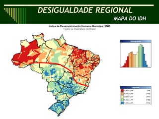 PERCENTUAL DE PESSOAS DE 25 ANOS OU  MAIS COM MENOS DE QUATRO ANOS DE ESTUDO, 2000 TODOS OS MUNICÍPIOS DO BRASIL   DESIGUALDADE REGIONAL  MAPA DA BAIXA ESCOLARIDADE MAPA DO IDH   