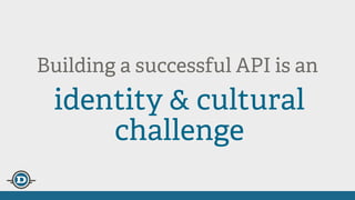 Building a successful API is an
identity & cultural
challenge
 