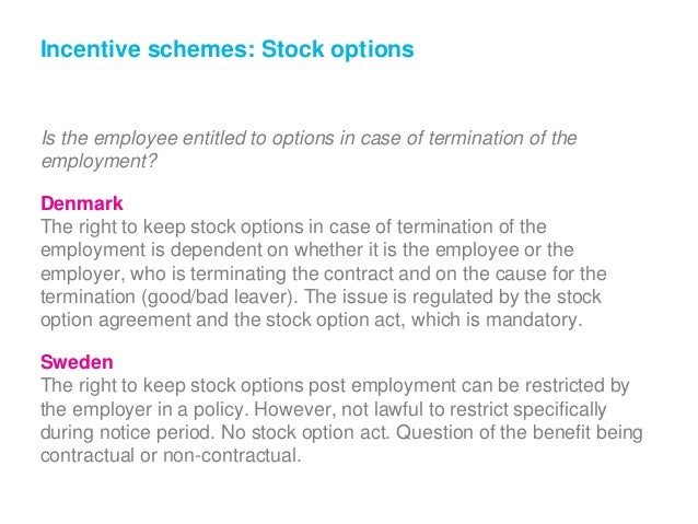 Stock options when terminated