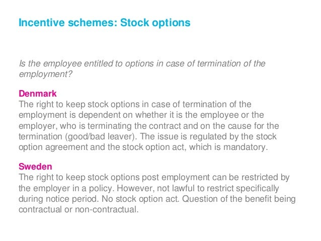 stock options termination of employment