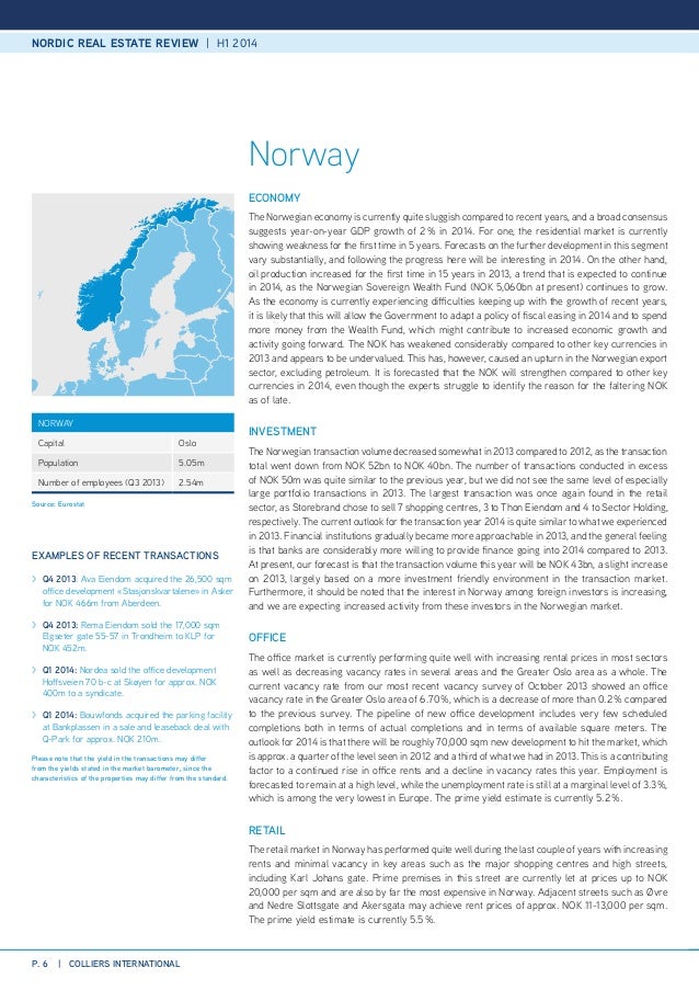 Colliers Nordic Real Estate H1 2014