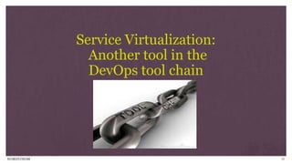 23
Service Virtualization:
Another tool in the
DevOps tool chain
 