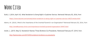 WorkCited
Scott, J. (2014, April 14). What Nordstrom Is Doing Right in Customer Service. Retrieved February 05, 2016, from...