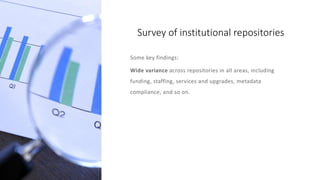 Survey of institutional repositories
 