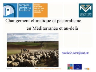 Changement climatique et pastoralisme
en Méditerranée et au-delà
michele.nori@eui.eu
118/10/17 MPC - www.migrationpolicycentre.eu
 