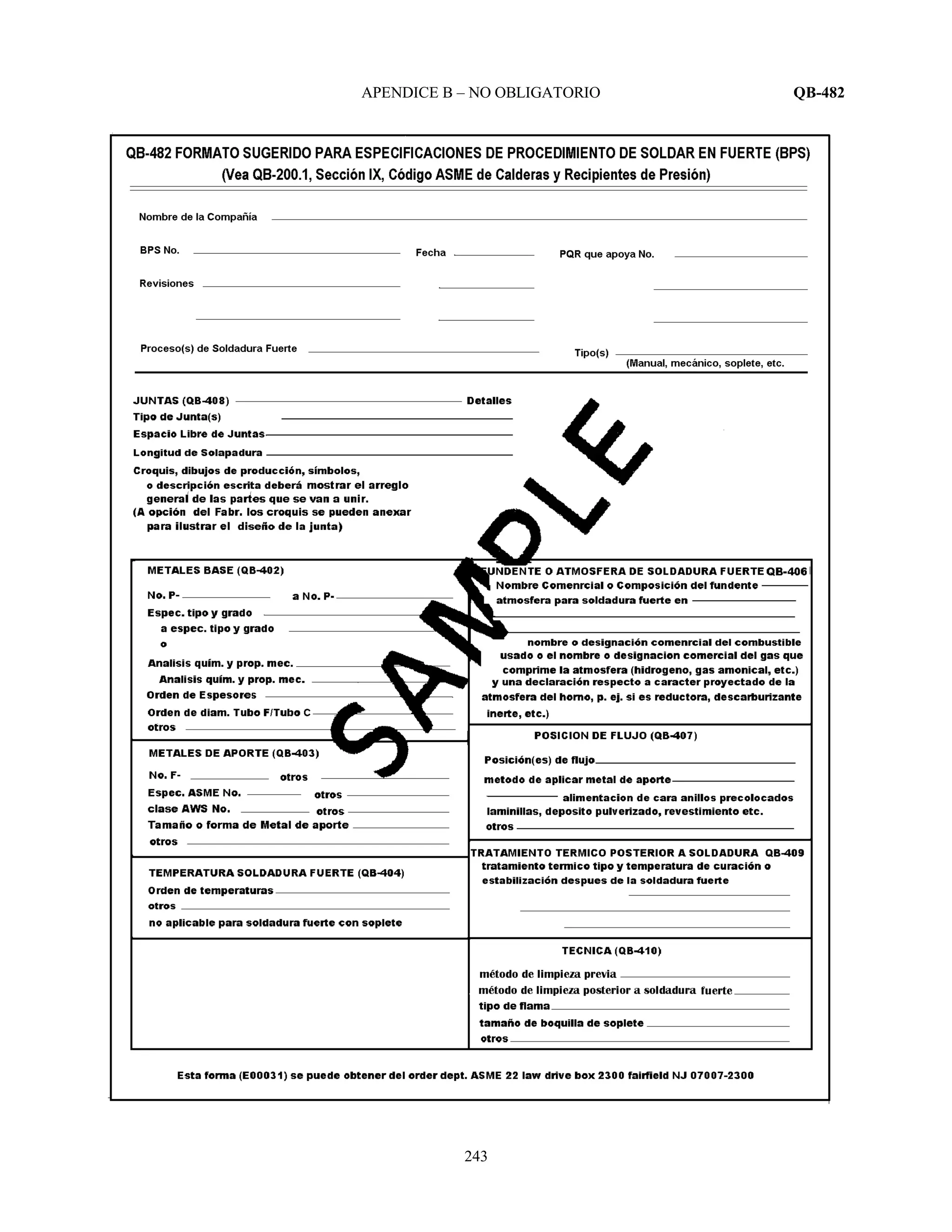 APENDICE B – NO OBLIGATORIO QB-482
243
 