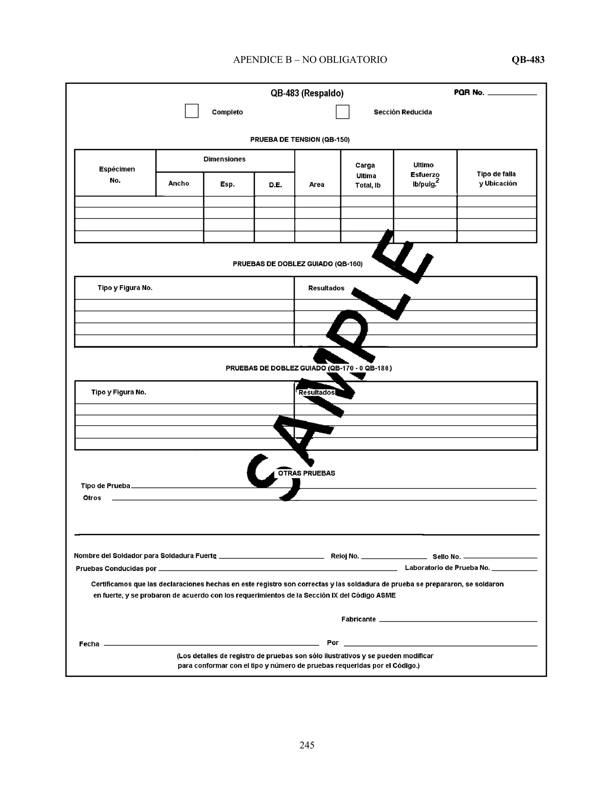 APENDICE B – NO OBLIGATORIO QB-483
245
 