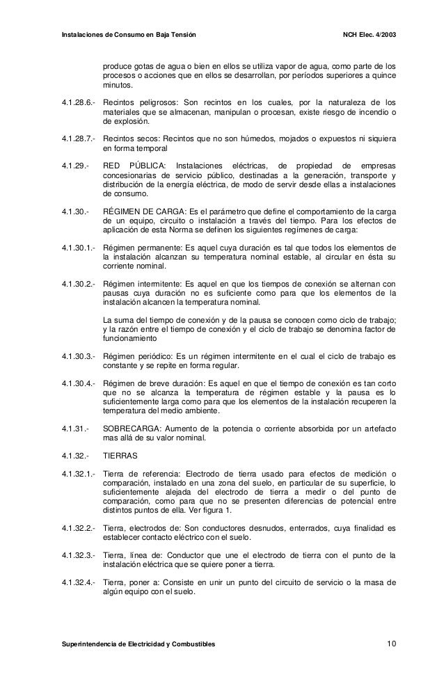 Normas para instalaciones electricas domiciliarias en chile