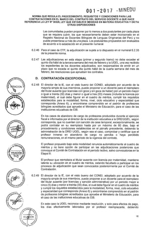 Norma de contrato docente