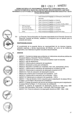 Norma de contrato docente