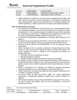 Norma de programacion plsql | PDF