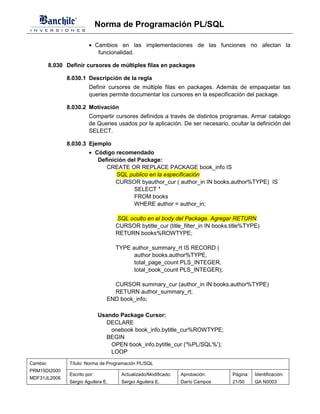 Norma de programacion plsql | PDF