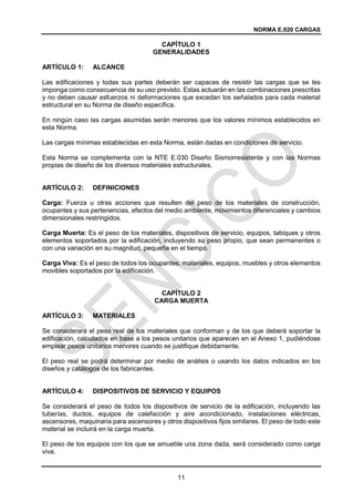 Norma e.020 cargas | PDF