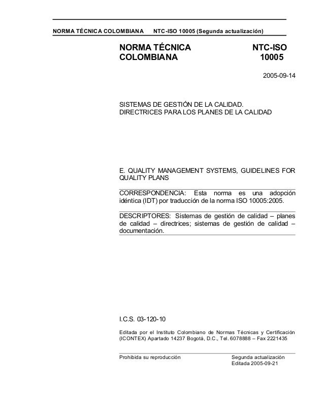 iso 10005 planes de calidad
