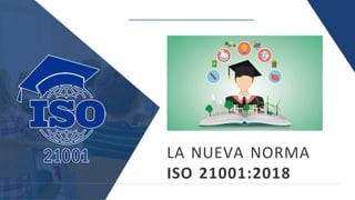 LA NUEVA NORMA
ISO 21001:2018
 