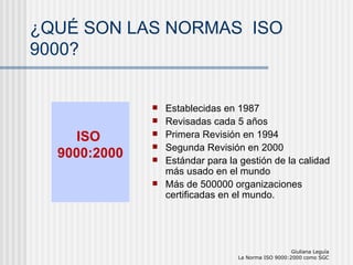 Norma ISO 9000 2000 Como Sistema de Gestión de la Calidad | PPT