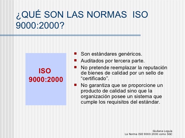 Norma ISO 9000 2000 Como Sistema de Gestión de la Calidad Norma ISO 9000 2000 Como Sistema de Gestión de la Calidad