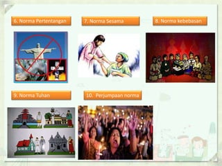 6. Norma Pertentangan 7. Norma Sesama 8. Norma kebebasan 
10. Perjumpaan norma 
9. Norma Tuhan 
 