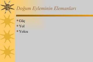 Doğum Eyleminin Elemanları Güç Yol Yolcu 