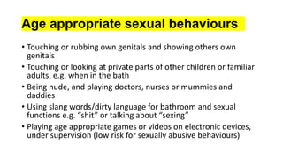Normal and abnormal behavioural sexual development in childhood ...