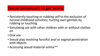 Normal and abnormal behavioural sexual development in childhood ...