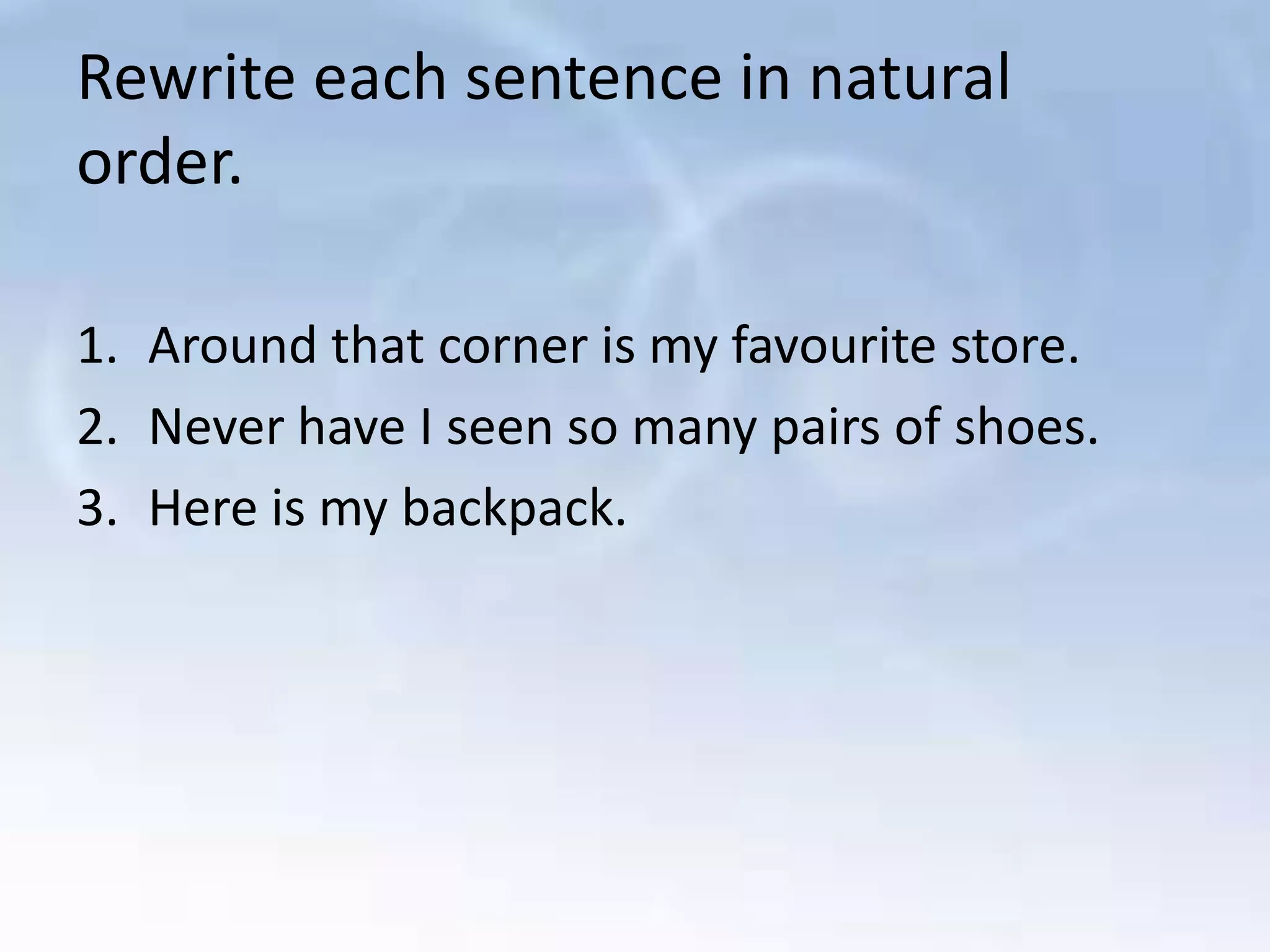 Normal and inverted word order | PPTX