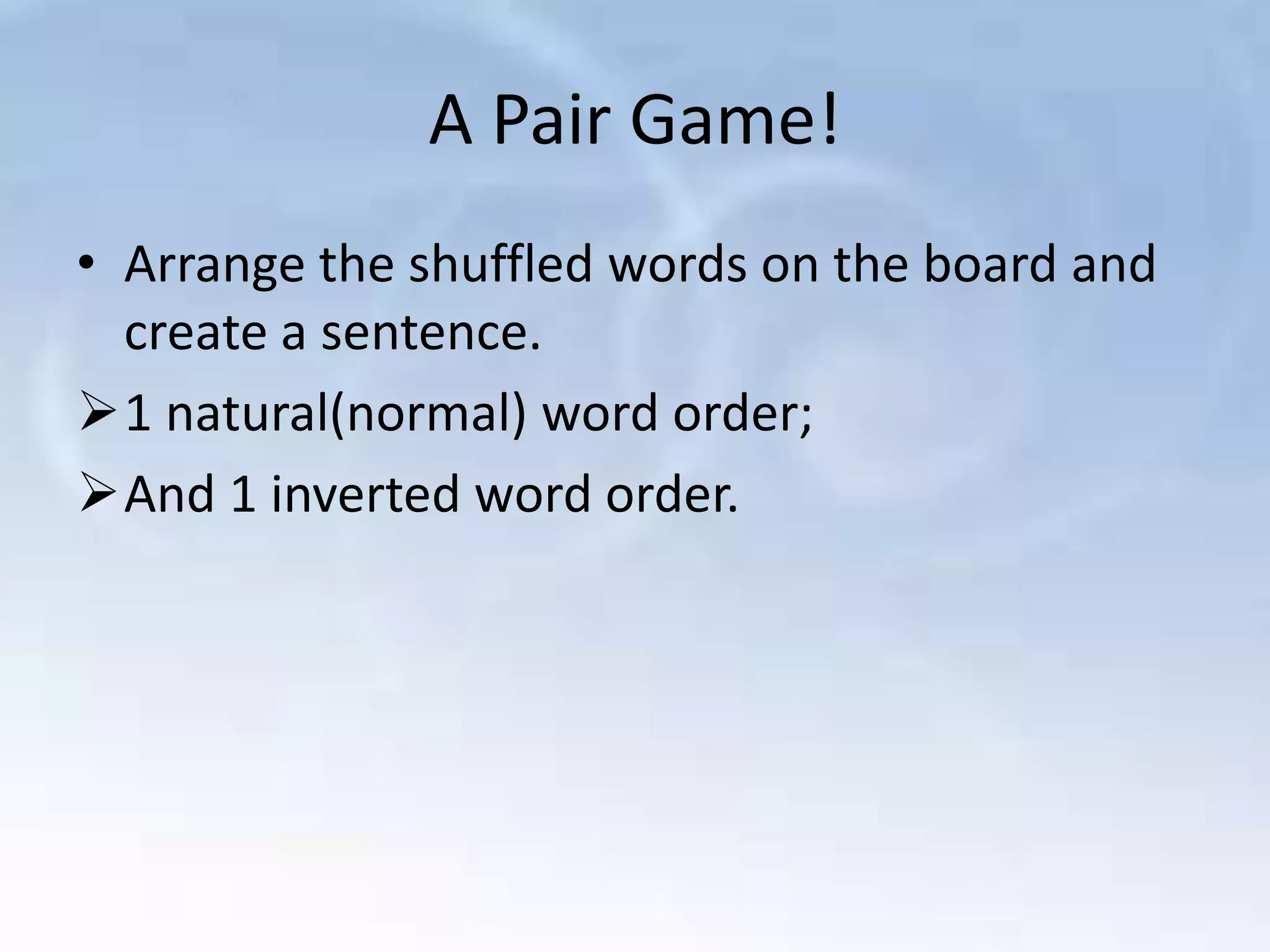 Normal and inverted word order | PPTX