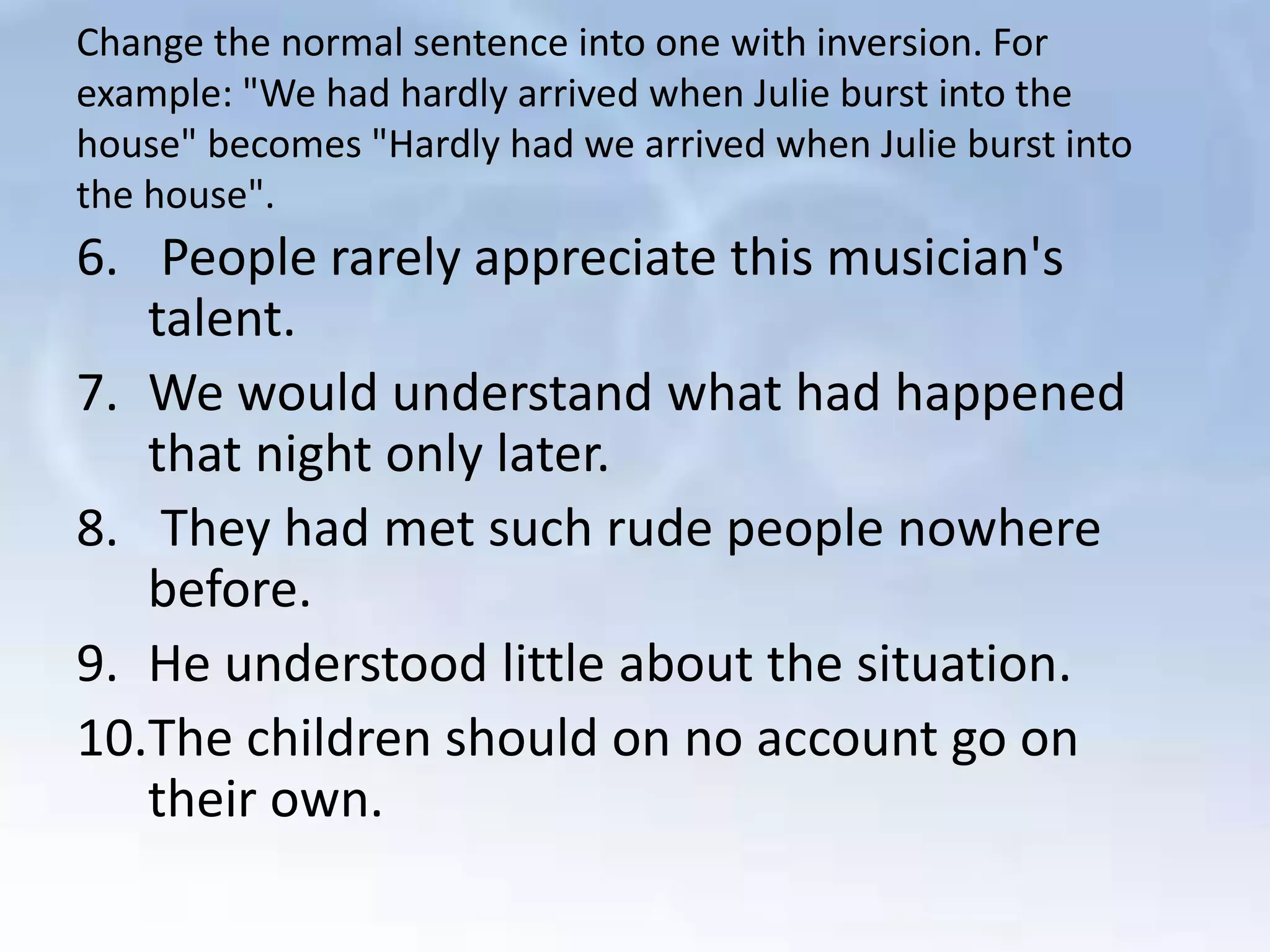 Normal and inverted word order | PPTX