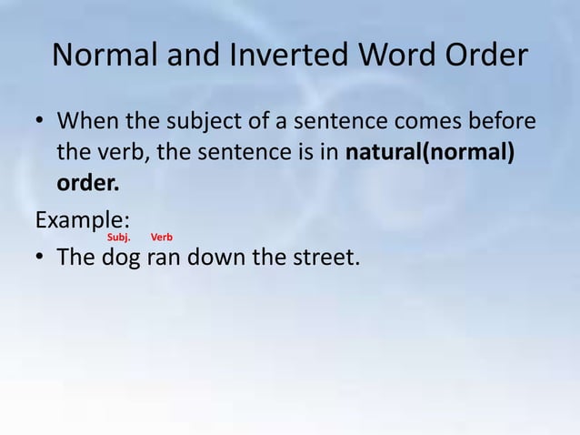 Normal and inverted word order | PPTX