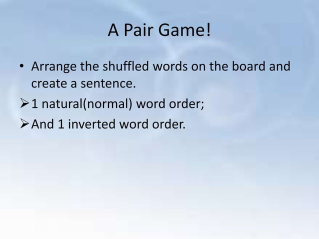 Normal and inverted word order | PPTX