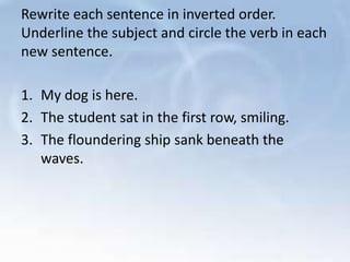 Normal and inverted word order | PPT