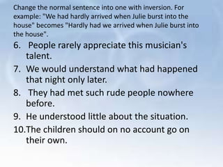 Normal and inverted word order | PPT