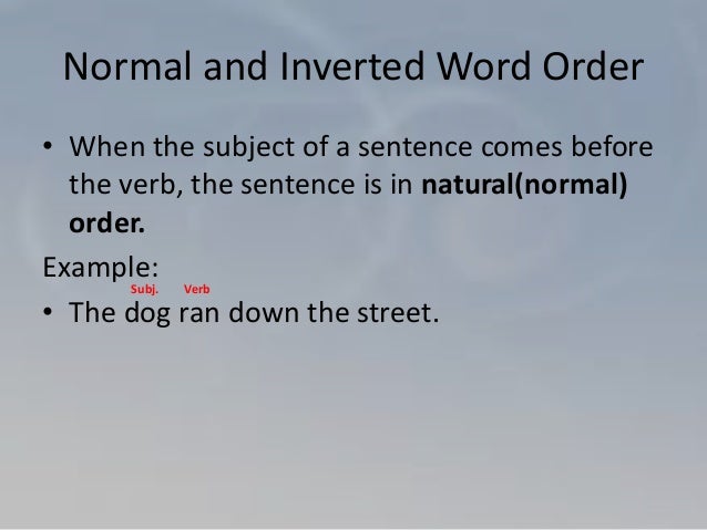 Normal And Inverted Word Order