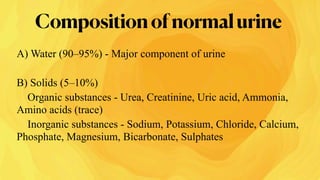 Urin Composition Normal constituents of urine, biochemistry. | PDF