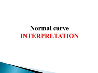 Normal curve
INTERPRETATION
 